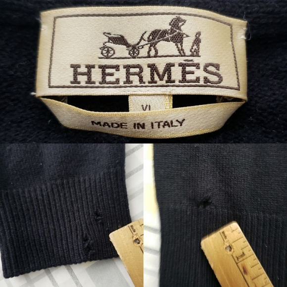 ‼️SOLD‼️ Vintage Hermes Cashmere Sweater Full Zip - Picture 4 of 16